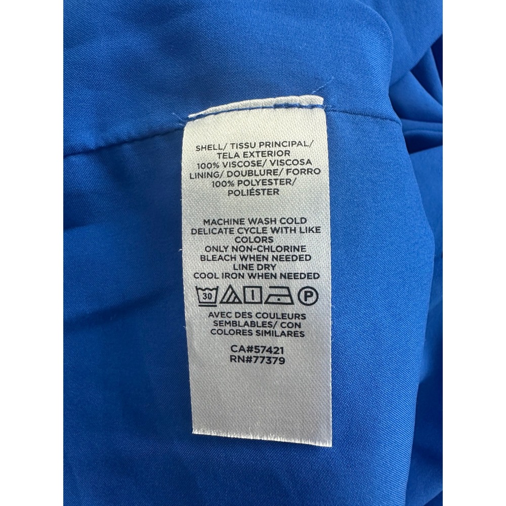Ann Taylor Factory Royal Blue Tiered V-Neck Puff Sleeve Midi Dress Womens 6 - Picture 5 of 10